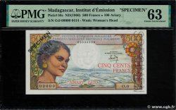 500 Francs - 100 Ariary Spécimen MADAGASCAR  1966 P.058s pr.NEUF
