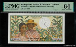 1000 Francs - 200 Ariary Épreuve MADAGASKAR  1966 P.059p fST+