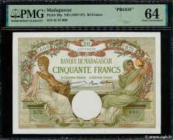 50 Francs Épreuve MADAGASCAR  1937 P.038 pr.NEUF