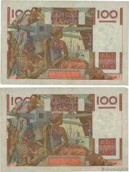 100 Francs JEUNE PAYSAN Consécutifs FRANCE  1953 F.28.40 VF