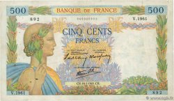 500 Francs LA PAIX FRANKREICH  1941 F.32.13