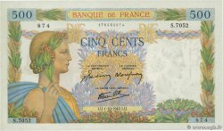 500 Francs LA PAIX FRANCE  1942 F.32.41 UNC