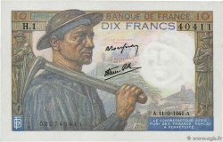 10 Francs MINEUR FRANKREICH  1941 F.08.01 fST