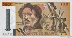 100 Francs DELACROIX imprimé en continu FRANCIA  1990 F.69bis.01bF- SC+