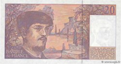 20 Francs DEBUSSY à fil de sécurité FRANKREICH  1990 F.66bis.01A28 fST+