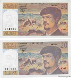 20 Francs DEBUSSY Lot FRANKREICH  1987 F.66.08