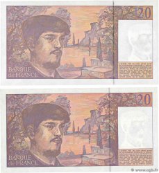 20 Francs DEBUSSY à fil de sécurité Lot FRANCIA  1990 F.66bis.01 SC+