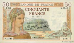 50 Francs CÉRÈS FRANCE  1935 F.17.21 SUP+