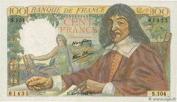 100 Francs DESCARTES FRANCE  1944 F.27.06 NEUF