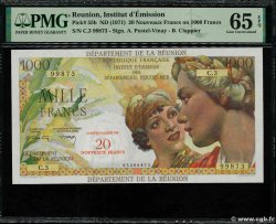 20 NF sur 1000 Francs Union Française ÎLE DE LA RÉUNION  1971 P.55b NEUF