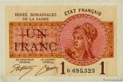 1 Franc MINES DOMANIALES DE LA SARRE FRANCE  1920 VF.51.04 VF