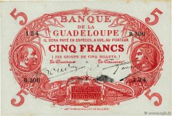5 Francs Cabasson rouge GUADELOUPE  1945 P.07e XF