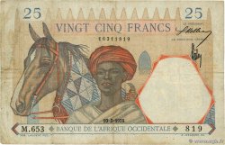 25 Francs AFRIQUE OCCIDENTALE FRANÇAISE (1895-1958)  1938 P.22 TB