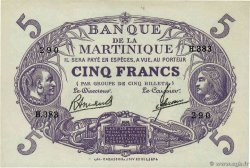 5 Francs Cabasson violet MARTINIQUE  1945 P.06 VZ