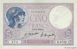 5 Francs FEMME CASQUÉE FRANCIA  1922 F.03.06 EBC