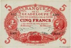 5 Francs Cabasson rouge GUADELOUPE 1945 P.07