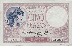 5 Francs FEMME CASQUÉE modifié FRANCIA  1939 F.04.08 SPL