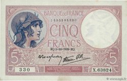 5 Francs FEMME CASQUÉE modifié FRANCE  1939 F.04.11 AU+