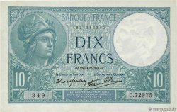 10 Francs MINERVE modifié FRANCIA  1939 F.07.09 EBC