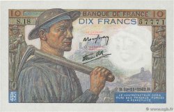 10 Francs MINEUR FRANKREICH  1942 F.08.05