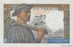 10 Francs MINEUR FRANCE  1942 F.08.05