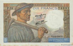 10 Francs MINEUR FRANKREICH  1943 F.08.09