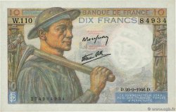 10 Francs MINEUR FRANKREICH  1946 F.08.15 fST+