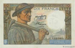 10 Francs MINEUR FRANCIA  1949 F.08.21 EBC+