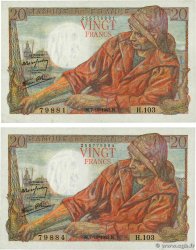 20 Francs PÊCHEUR Lot FRANCIA  1943 F.13.07 q.FDC