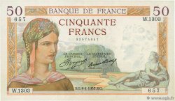 50 Francs CÉRÈS FRANKREICH  1935 F.17.07