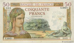 50 Francs CÉRÈS modifié FRANKREICH  1937 F.18.02 SS