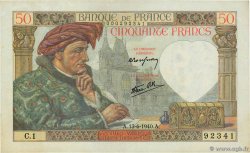 50 Francs JACQUES CŒUR FRANCIA  1940 F.19.01 MBC+