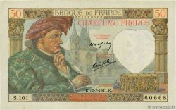 50 Francs JACQUES CŒUR FRANKREICH  1941 F.19.12 VZ+