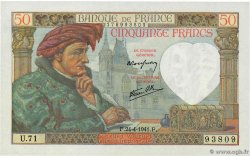 50 Francs JACQUES CŒUR FRANCIA  1941 F.19.09 q.FDC