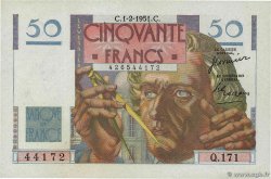 50 Francs LE VERRIER FRANCE  1951 F.20.17 AU