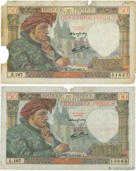 50 Francs JACQUES CŒUR Lot FRANCE  1942 F.19.20