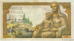 1000 Francs DÉESSE DÉMÉTER FRANKREICH  1943 F.40.22 fST