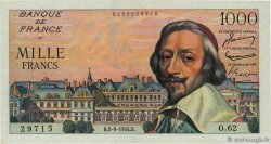 1000 Francs RICHELIEU FRANKREICH  1954 F.42.07 VZ+