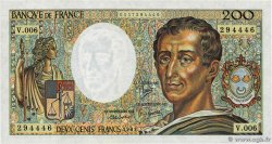 200 Francs MONTESQUIEU FRANKREICH  1981 F.70.01 ST