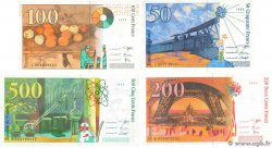 Lot de  billets BdF : Dernière Gamme Lot FRANCIA  1993 F.72-74-75-76 SPL