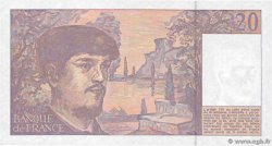 20 Francs DEBUSSY à fil de sécurité FRANCIA  1992 F.66bis.03 q.FDC