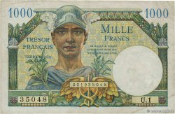 1000 Francs TRÉSOR FRANÇAIS FRANCIA  1947 VF.33.01 MBC