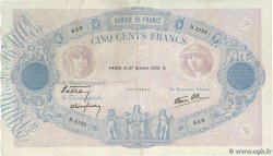 500 Francs BLEU ET ROSE modifié FRANCE  1938 F.31.21 pr.TTB