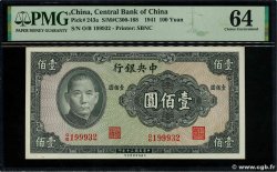 100 Yuan CHINA  1941 P.0243a