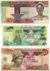 10, 20 et 50 Cedis Lot GHANA  1982 P.20d, P.24a et P.25 TTB+