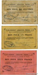 50 Centimes, 1 et 2  Francs FRANCE regionalismo e varie Lillebonne 1914 JP.76-140/142/143 MB a BB