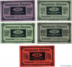 5 au 50 Centiles et 1 Franc Lot FRANCE regionalismo y varios Mazamet 1917 JP.81-168/169/171/172/173 EBC