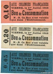 5, 10 et 20 Centimes Lot FRANCE regionalismo y varios Vienne 1916 JP.38-135/136/137