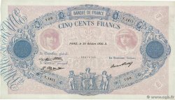 500 Francs BLEU ET ROSE Numéro radar FRANKREICH  1930 F.30.33 fVZ