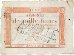 1000 Francs Annulé FRANCIA  1795 Ass.50 var MBC